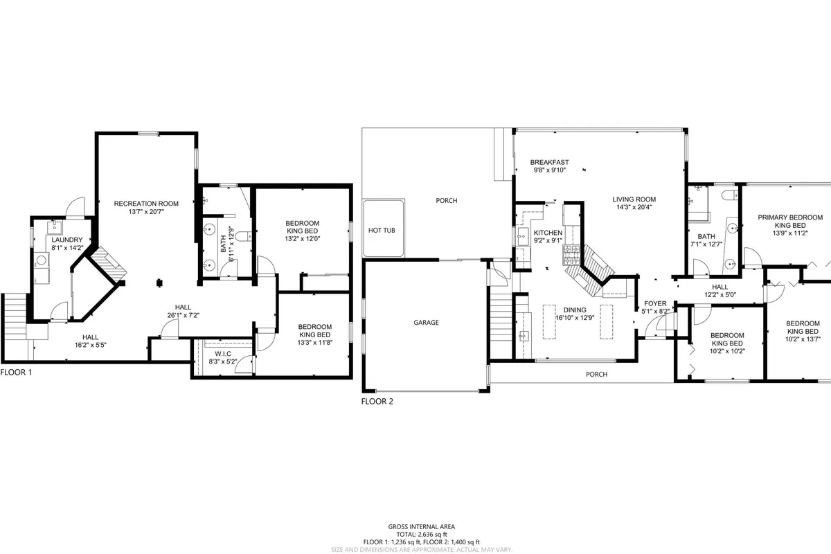 An open interior shot blending the kitchen, living room, dining area, and a glimpse of the porch. This space is bright and inviting, with sightlines that suggest easy access to the outdoors—a visual transition between interior comfort and exterior relaxation. The living area’s cozy ambiance hints at quiet moments by the fireplace or peaceful mornings with views.